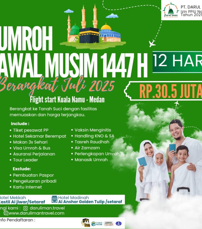 UMROH AWAL MUSIM 1447 H Paket 12 Hari